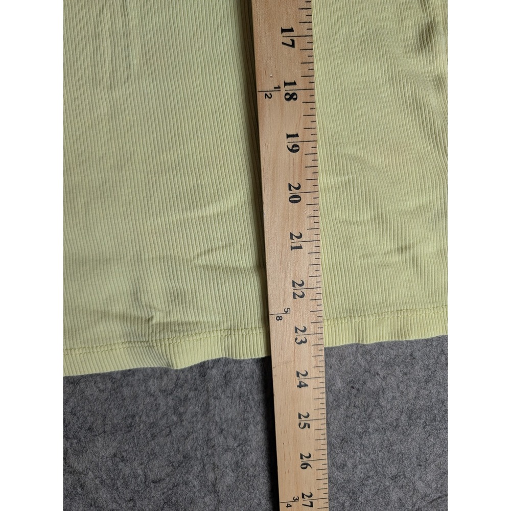 The North Face Womens Ribbed Tank Top Pale Yellow Cotton Logo Graphic Sleeveless - Picture 7 of 8